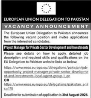 European Union Delegation To Pakistan Islamabad Apply Jobs 2025